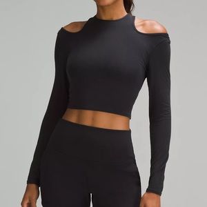 NWT Lululemon Shoulder Cut-Out Yoga Long-Sleeve Shirt in Black (6)